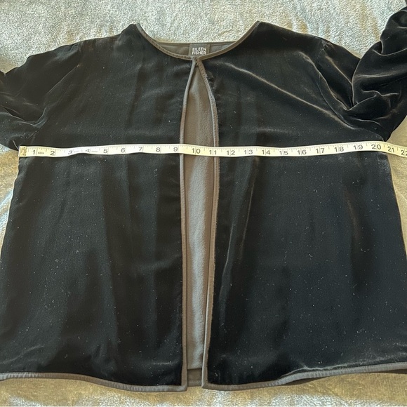 Eileen Fisher Black Silk Velvet Elegant Cocktail Formal Jacket Blazer Size S - Picture 10 of 10